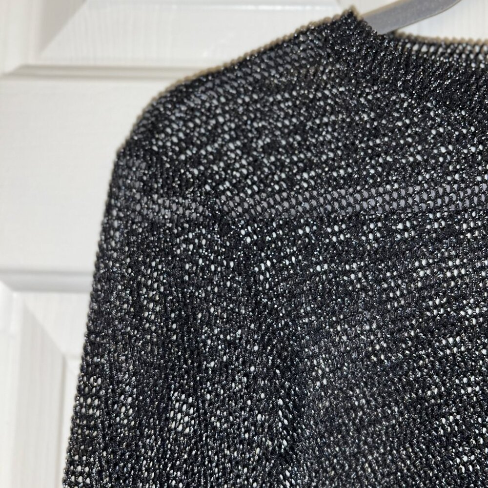 Black Sheer Sparkly Mesh Top